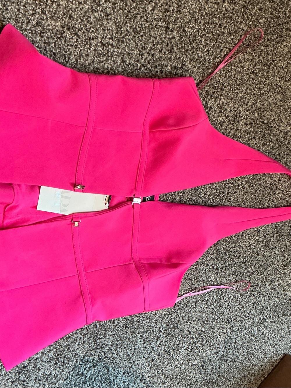 Zara Hot Pink Fitted Tank Top